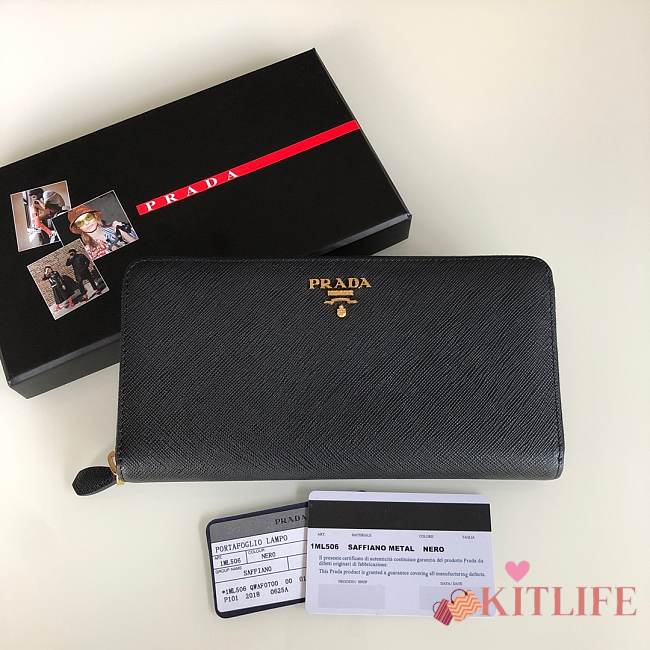Kitlife Prada  Saffiano Metal Around Long Wallet 7 colors - 1ML506 - 20×10.3cm - 1