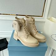Kitlife Prada Monolith leather and nylon fabric boots (Beige,Black) - 2
