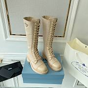 Kitlife Brushed leather and Re-Nylon long boots - White,Beige, Black - 1