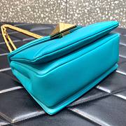 Kitlife Valentino ONE STUD NAPPA BAG WITH CHAIN Blue Gold Hardware - 19x14x11cm - 4