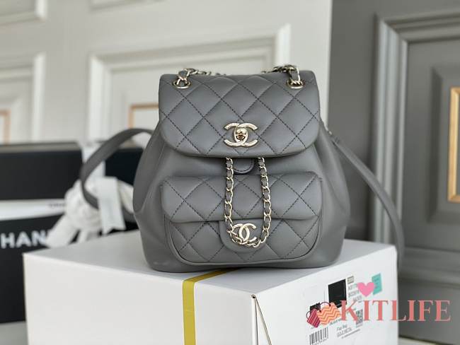 Kitlife Chanel Duma Backpack Grey - 18.5x18x12cm - 1