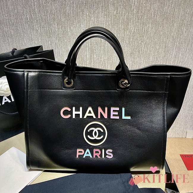 Kitlife Chanel LARGE SHOPPING BLACK BAG - 30 × 50 × 22 cm - 1