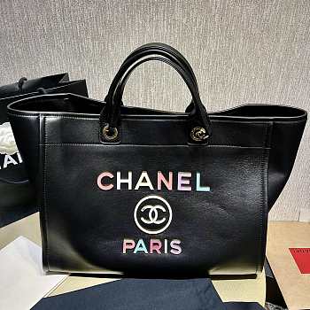 Kitlife Chanel LARGE SHOPPING BLACK BAG - 30 × 50 × 22 cm