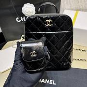 Kitlife Chanel Black Leather Backpack - 21*23*8*cm - 5