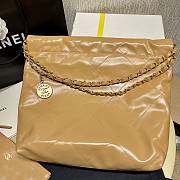 Kitlife Chanel 22 Large White Handbag mustard color  - 35cm - 4