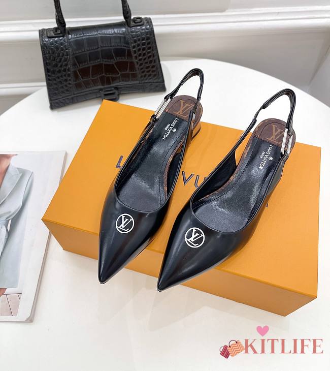 Kitlife Louis Vuitton MAGNETIC SLINGBACK PUMP (Black,White,Monogram) - 1
