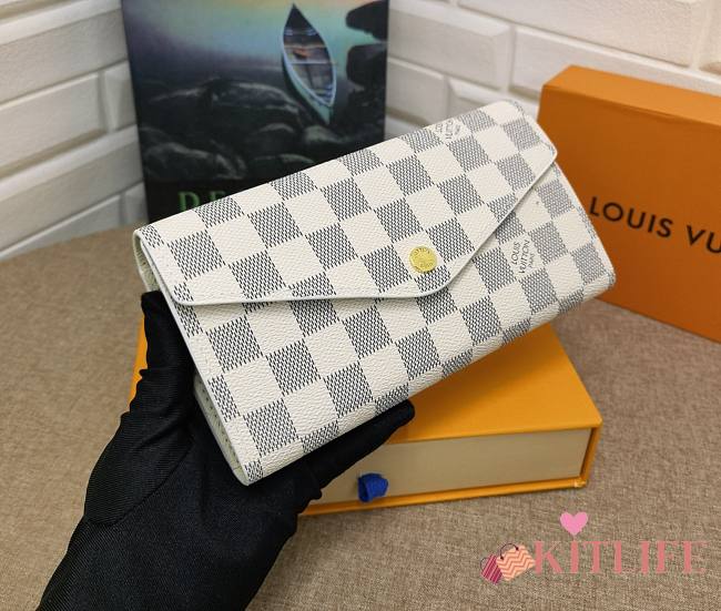 Kitlife Louis Vuitton Sarah Wallet Damier Azur - N63208 - 19 x 10.5 x 2.5 cm  - 1