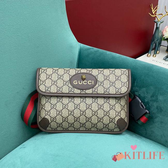 Kitlife Gucci Neo Vintage GG Supreme belt bag - 493930 - W24cm x H17cm x D3.5cm - 1