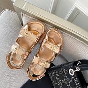 Kitlife Chanel Dad Shiny Leather Sandals (Silver,Gold) - 1