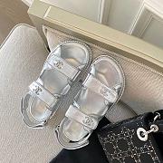 Kitlife Chanel Dad Shiny Leather Sandals (Silver,Gold) - 2