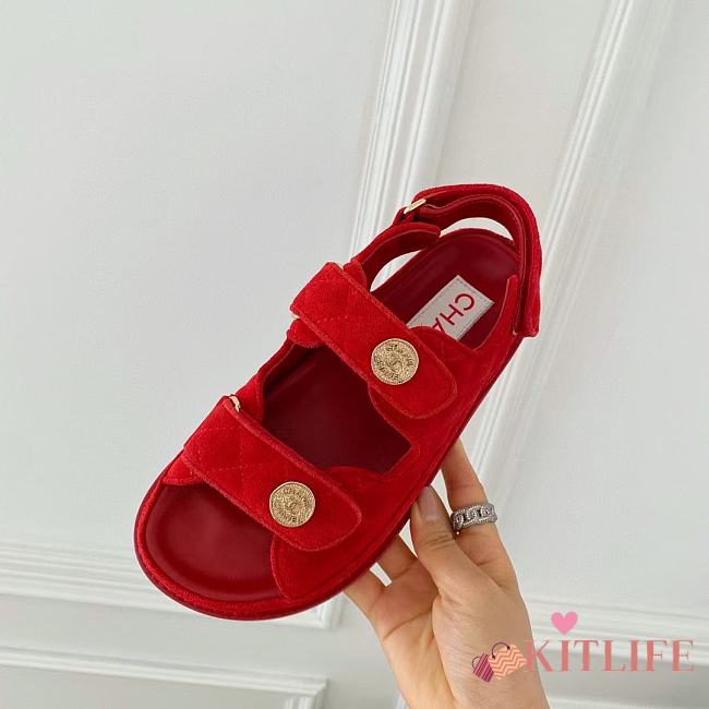 Kitlife Chanel Dad Suede Leather Sandals 5 colors - 1