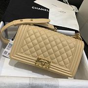 Kitlife Chanel Old Medium Le Boy Caviar Leather Beige (Silver/Gold Hardware) - 25cm - 1