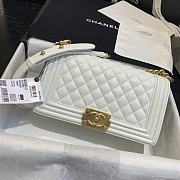 Kitlife Chanel Old Medium Le Boy Caviar Leather White (Silver/Gold Hardware) - 25cm - 1