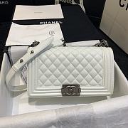 Kitlife Chanel Old Medium Le Boy Caviar Leather White (Silver/Gold Hardware) - 25cm - 2