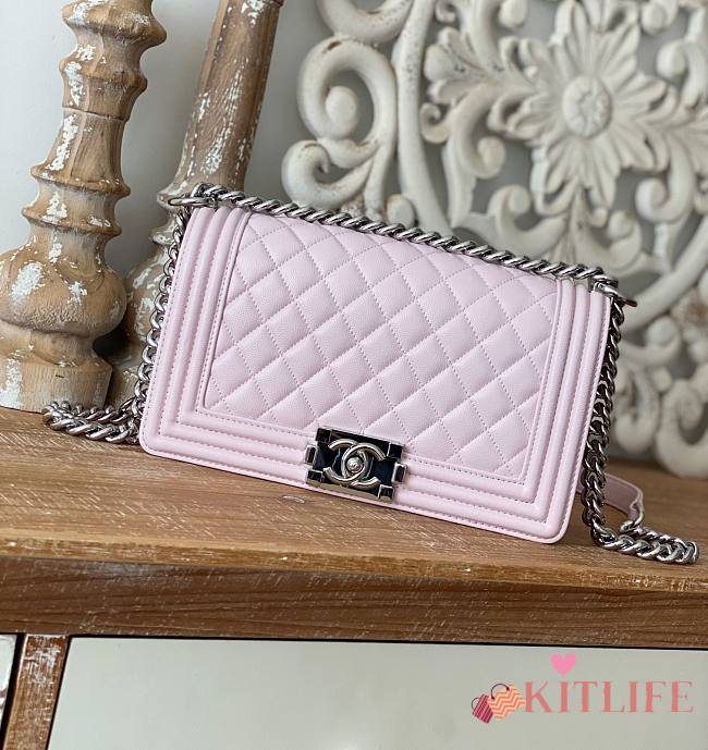 Kitlife Chanel Le Boy Old Medium Caviar Leather Light Pink - 25cm - 1