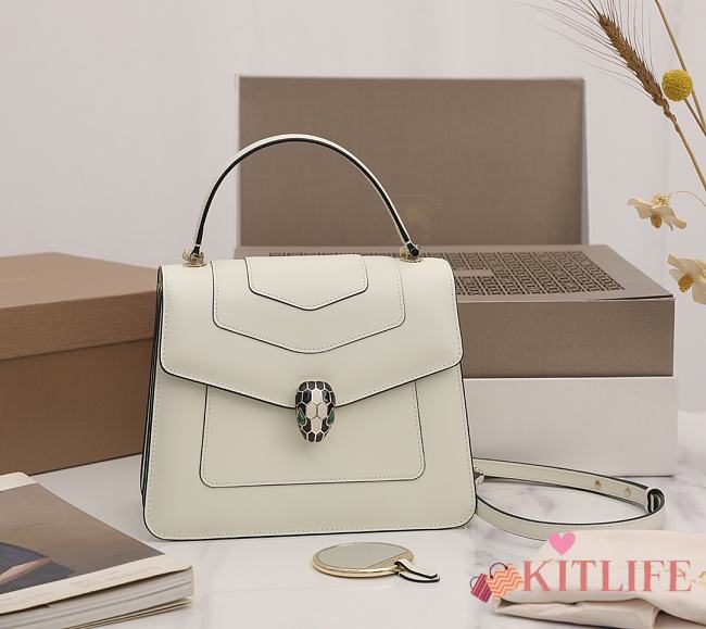 Kitlife Bvlgari Serpenti Forever Top Handle White Bag - 383309 - 22.5×18.5×11cm - 1