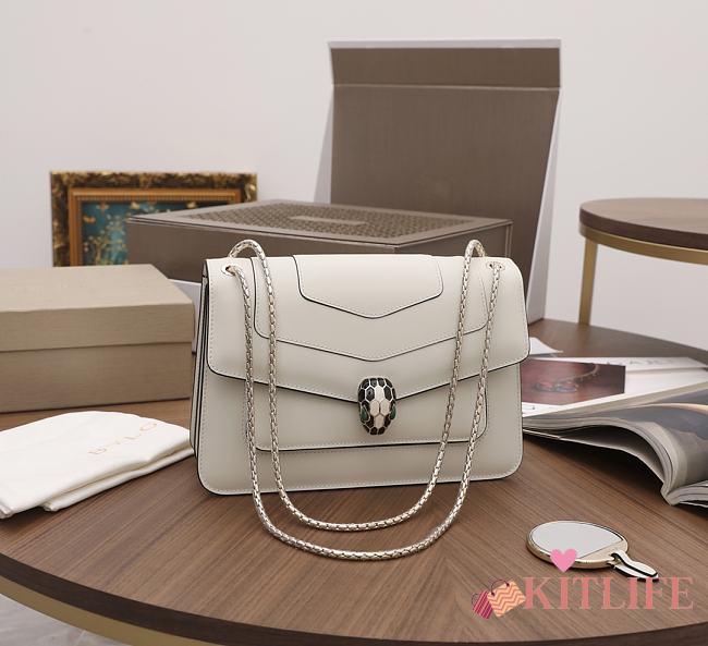 Kitlife Bvlgari Serpenti Shoulder Bag White Bag - 2903239 - 25×7.5×17cm - 1