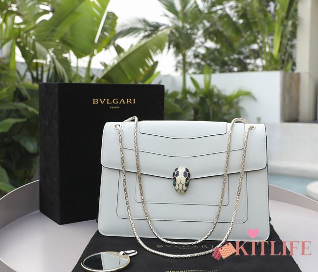 Kitlife Bvlgari Serpenti Forever Shoulder Bag White Bag - 35362 - 27.5*17.5*7.5cm - 1
