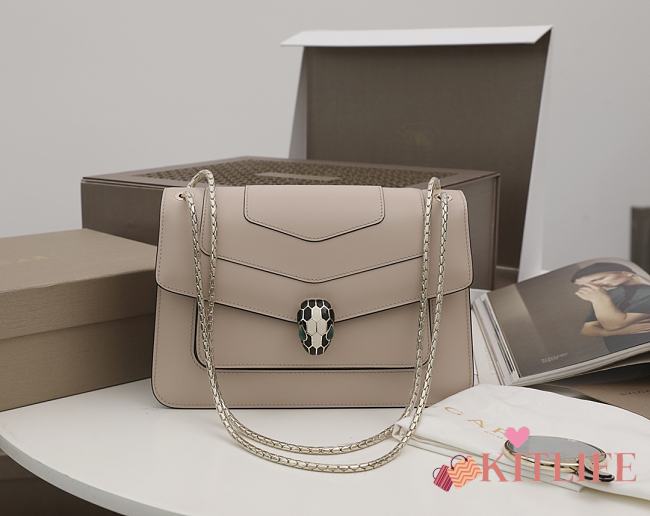 Kitlife Bvlgari Serpenti Shoulder Bag Nude Bag - 25×7.5×17cm - 1