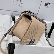 Kitlife Chanel Le Boy old Medium Caviar Chevron Beige (Gold/Silver Hardware) - 25cm - 5