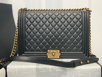 Kitlife Chanel Le Boy Large Lambskin Black Leather - 30cm