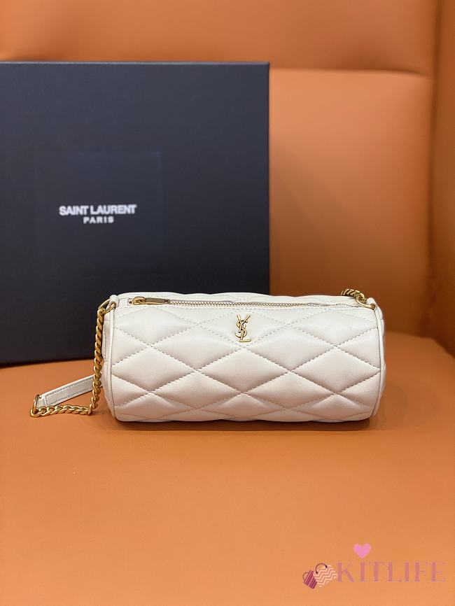 Kitlife YSL Mini Tube Bag in Quilted Lambskin White - 20x10x10cm - 1