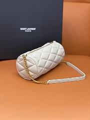 Kitlife YSL Mini Tube Bag in Quilted Lambskin White - 20x10x10cm - 5