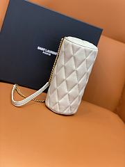 Kitlife YSL Mini Tube Bag in Quilted Lambskin White - 20x10x10cm - 3