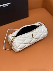 Kitlife YSL Mini Tube Bag in Quilted Lambskin White - 20x10x10cm - 4