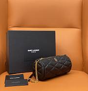 Kitlife YSL Mini Tube Bag in Quilted Lambskin Black - 20x10x10cm - 4