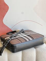 Kitlife Burberry Check And Leather Briefcase Dark Birch rown - 38 x 9 x 28cm - 3