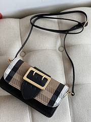 Kitlife Burberry Buckle Bag in House Check And Leather Black - 19.5*12*5CM - 4