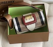 Kitlife Burberry Buckle Bag in House Check And Leather Red - 19.5*12*5CM - 1