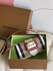 Kitlife Burberry Buckle Bag in House Check And Leather Red - 19.5*12*5CM - 3