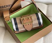 Kitlife Burberry Buckle Bag in House Check And Leather Brown - 19.5*12*5CM - 1