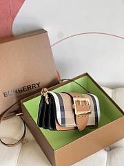 Kitlife Burberry Buckle Bag in House Check And Leather Brown - 19.5*12*5CM - 4