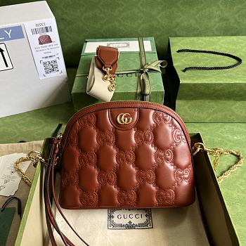 Kitlife Gucci GG Matelasse Leather Shoulder Bag light brown - 23.5*19*8cm