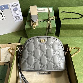 Kitlife Gucci GG Matelasse Leather Shoulder Bag grey - 23.5*19*8cm