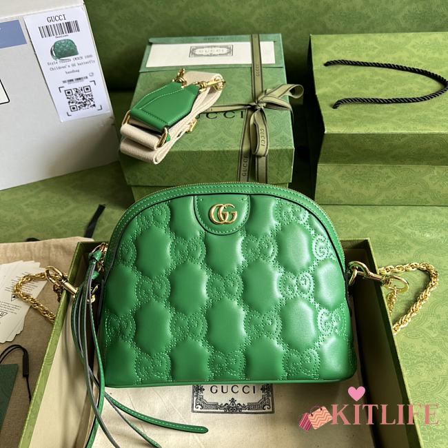 Kitlife Gucci GG Matelasse Leather Shoulder Bag green - 23.5*19*8cm - 1