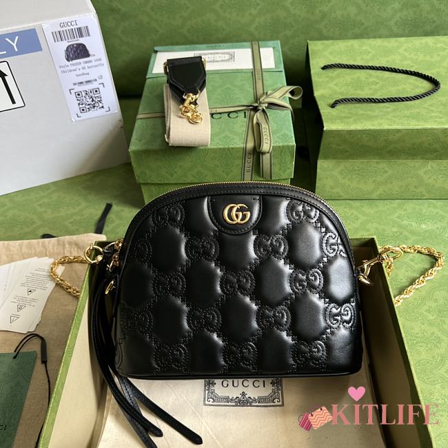 Kitlife Gucci GG Matelasse Leather Shoulder Bag 2 color (black, white) - 23.5*19*8cm - 1