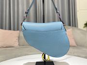 Kitlife Dior Saddle Light Blue Grained Calfskin Color Hardware - 25.5 x 20 x 6.5 CM - 3