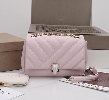 	 KITLIFE BULGARI SERPENTI CABOCHON LIGHT PINK SHOULDER BAG - 22.5X15X10cm