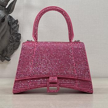 Kitlife Balenciaga Hourglass Rhinestones Bag Pink,Red,Green - 23cm