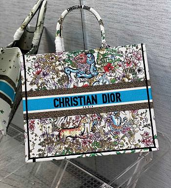 Kitlife Dior Book Tote Large Latte D-Constellation Embroidery - 42×18×35cm