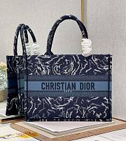 Kitlife Dior Book Tote Medium Blue Dior Roses Embroidery - 35x28cm - 1