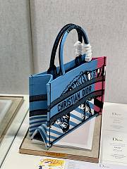 Kitlife Dior Book Tote Medium Bright Blue Pink D-Jungle Pop Embroidery - 35x28cm - 5