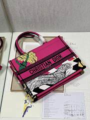 Kitlife Dior Book Tote Medium All Bright Pink D-Jungle Pop Embroidery - 35x28cm - 4