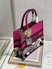 Kitlife Dior Book Tote Medium All Bright Pink D-Jungle Pop Embroidery - 35x28cm - 2