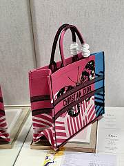 	 Kitlife Dior Book Tote Large Bright Pink D-Jungle Pop Embroidery - 42x36x18cm - 4