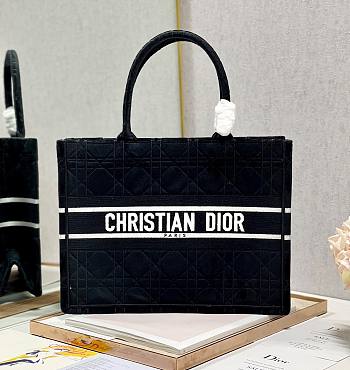 	 Kitlife Dior Book Tote Medium Black Velvet - 36×28cm